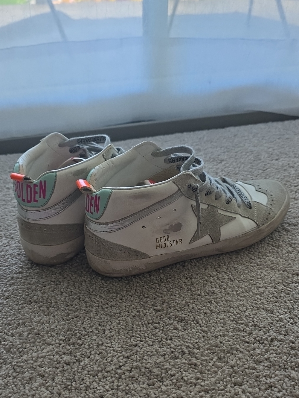 Golden Goose Star Mid/High-Top Women's Sneakers in White and Gray